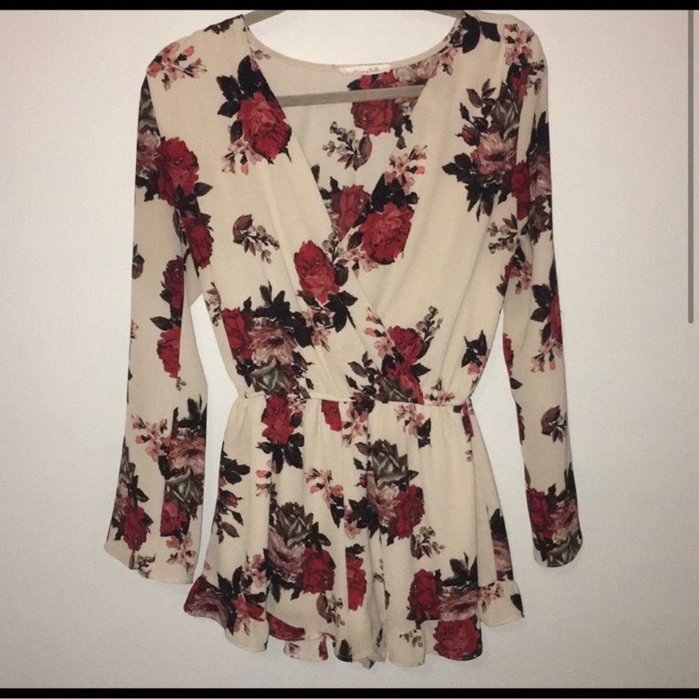Honey Belle Cream & Floral Romper